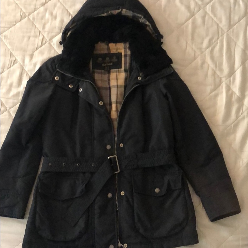 Barbour jacket - warm waterproof - detachable hood